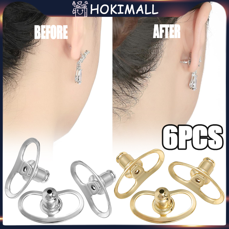 12PCS Penahan Anting Emas/Perak 18K Anti Turun/ Tutup Anting Universal Lapisan Tahan