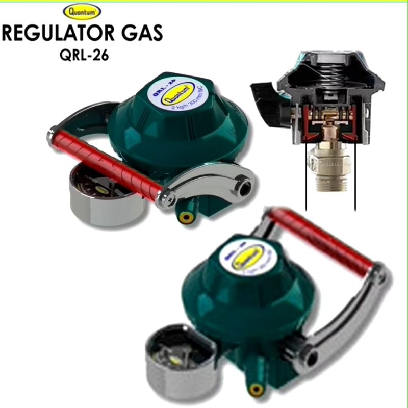 QUANTUM QRL-26 REGULATOR GAS DOUBLE LOCK / REGULATOR TEKANAN RENDAH DOUBLE LOCK 100% ORI