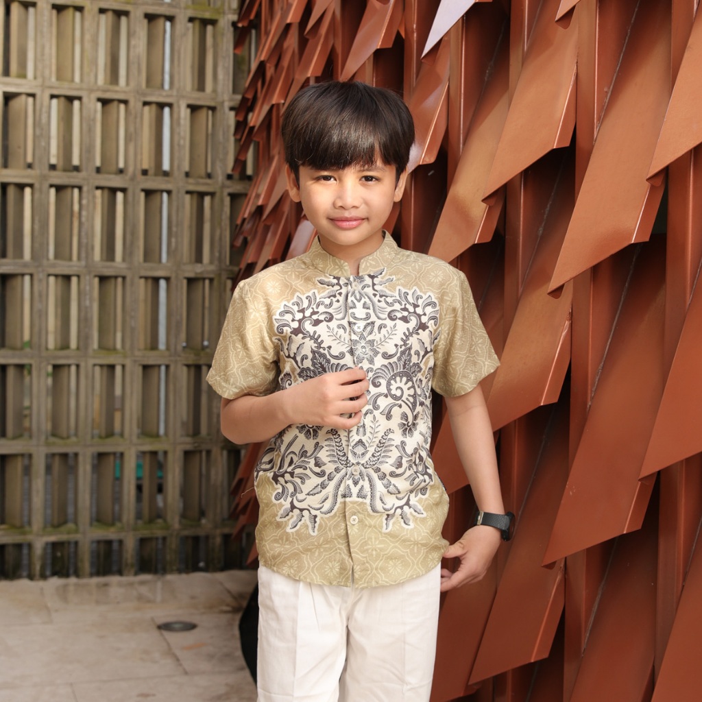 Hadinata Batik Kemeja Anak Koko Dobby Zeki Zahra Raya Series