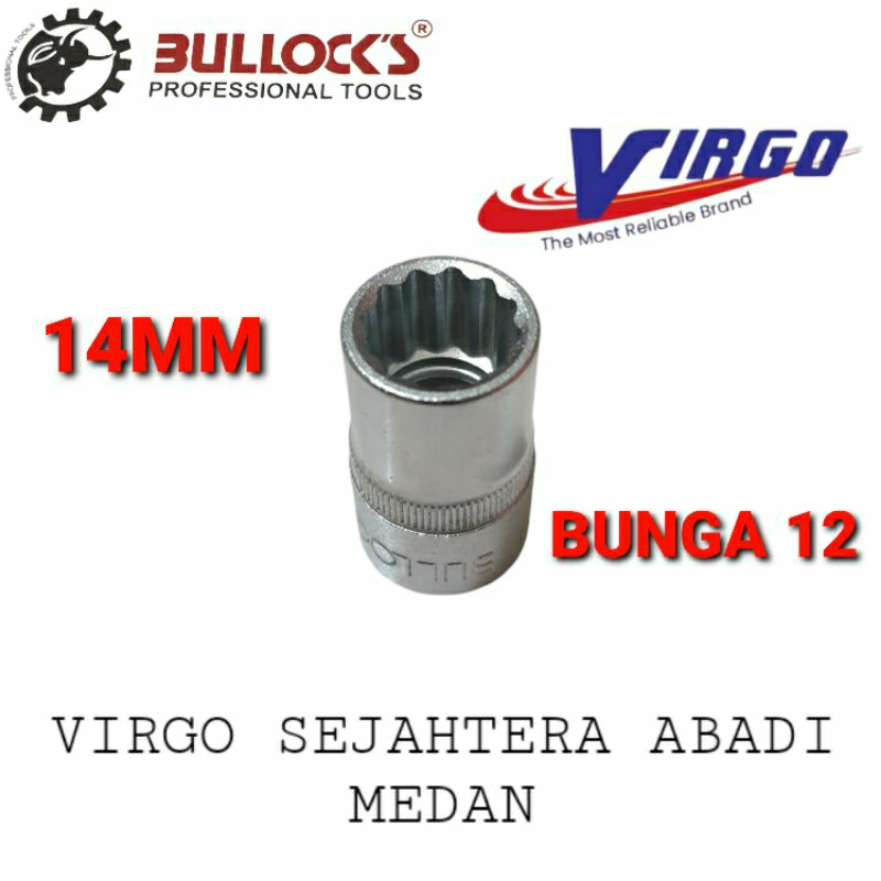 BUL-SOC-1214 KUNCI SHOCK 1/2" 14mm 12PT MATA SOK / SOCK BULLOCKS 14 mm