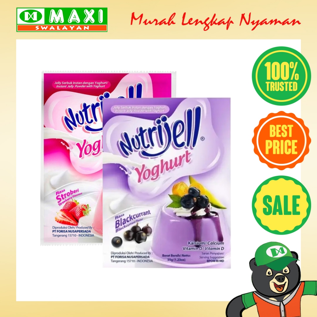 

Nutrijell Yoghurt Stroberi Blackcurrant 20gr