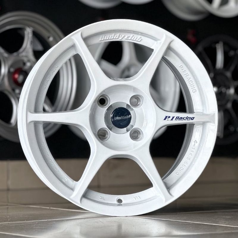 velg racing mobil r15 P1 RACING PCD 4X100 LEBAR 6,5 velg ring 15 untuk mobil brio jazz city freed vi