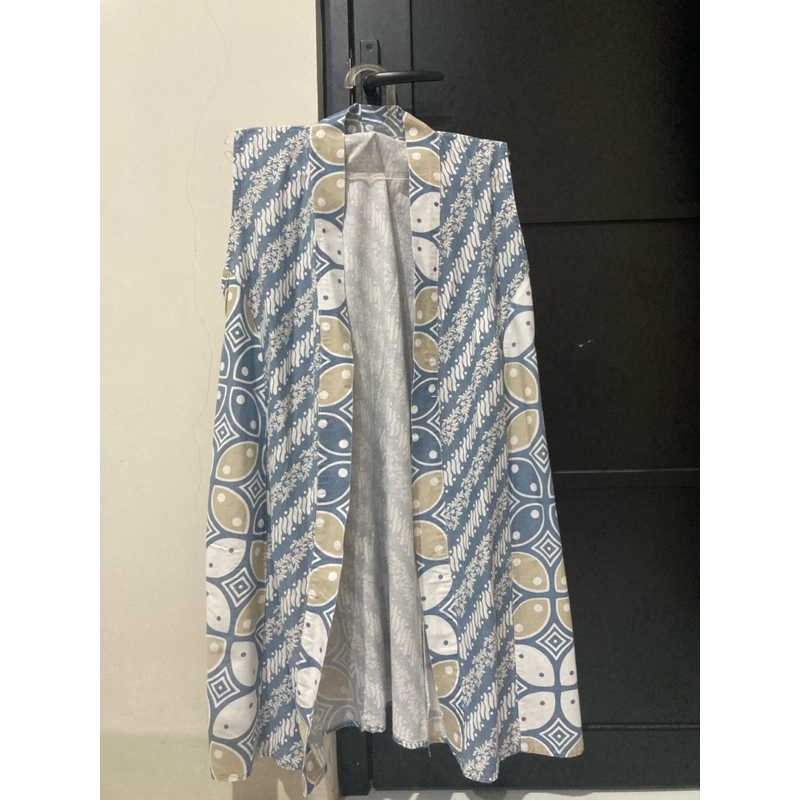 Preloved second like new outer rompi batik biru mudaunthk acara resmi formal informal casual kerja k