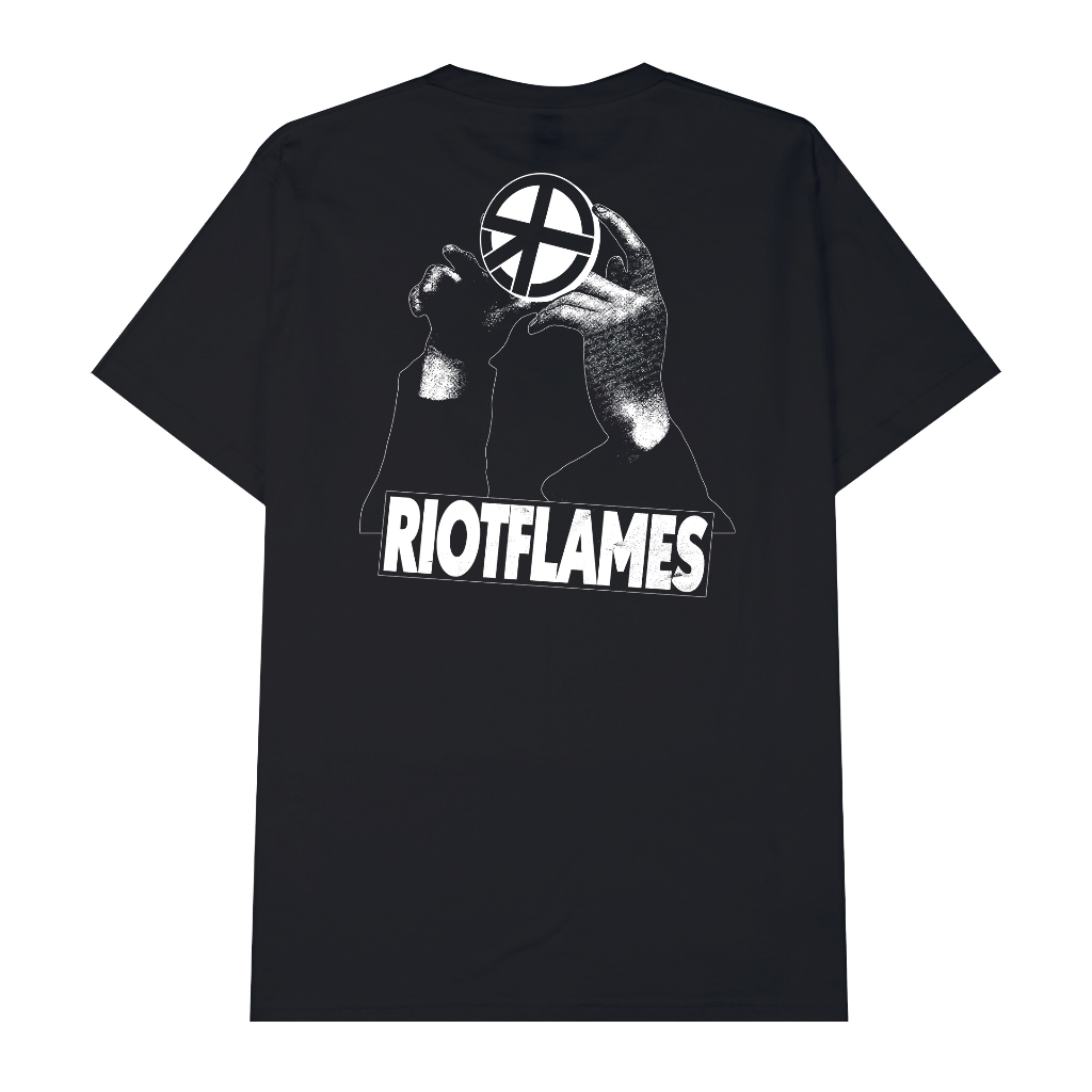 RIOT FLAMES Kaos Pria - HAND CHAOS UK - Black