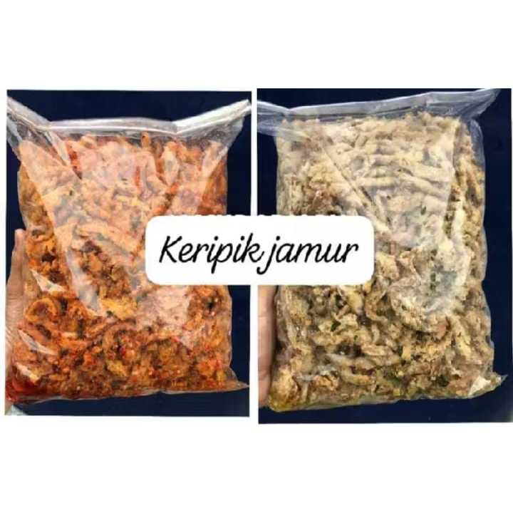 Keripik Jamur/jamur crispy/jamur krispi pedas daun jeruk bumbu melimpah keripik jamur original daun 