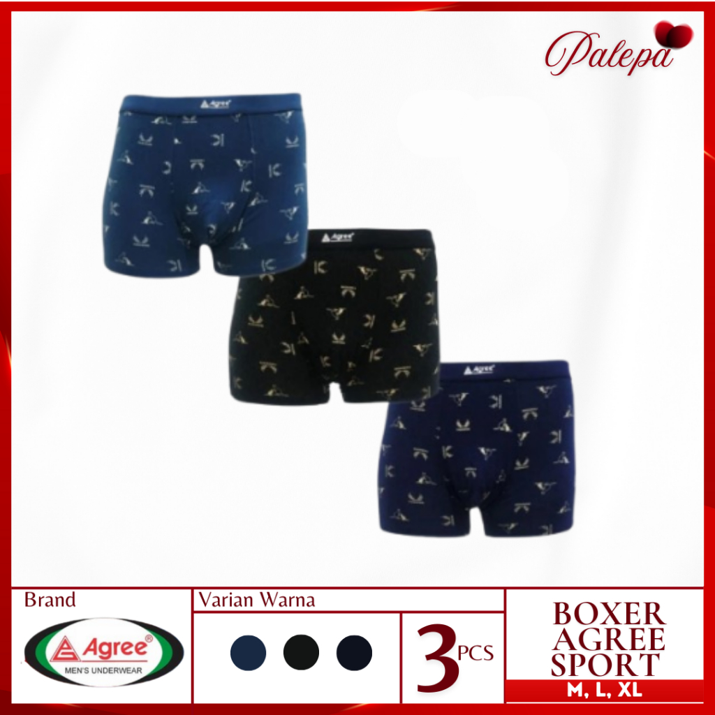 Boxer Agree 1232 | Celana Dalam Boxer Pria Agree Sport | CD Pria | Agree Sport Boxer