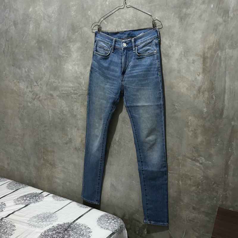Celana Panjang Pria Skinny Jeans H&M Denim Blue Biru 29 30 Men Preloved Original