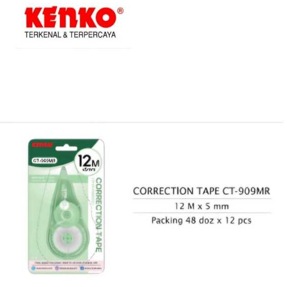 

KENKO CORRECTION TAPE / PITA KOREKSI CT-909MR (12M X 5MM)