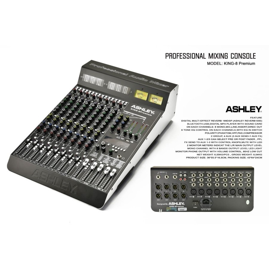 Mixer Ashley king 8 premium mikser Ashley king8 premium 8 channel