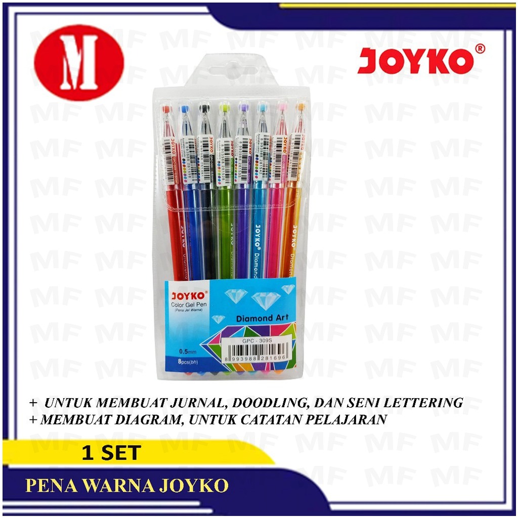

Pena Gel Joyko Set Diamond Art 8 Warna 0,5mm/ Pena Warna Joyko