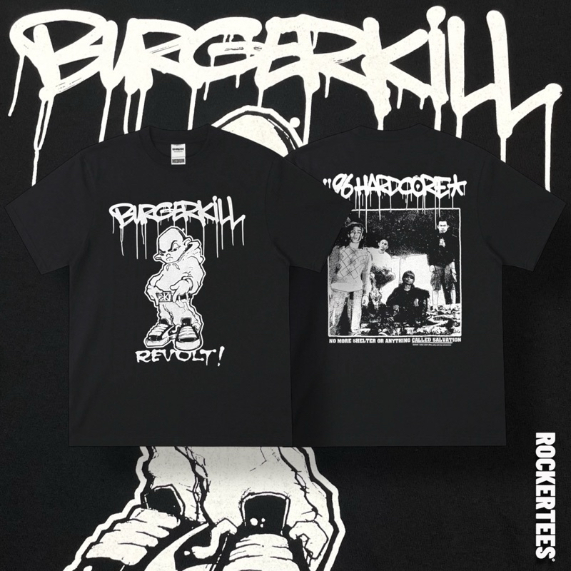 Ready Stock - BURGERKILL - 96 HC BLACK T-SHIRT | ORIGINAL MERCHANDISE