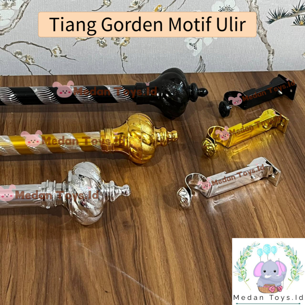 Medan Toys - Besi Gorden / Batang Gorden / Tiang Gorden / Motif Ulir / Pipa Gorden