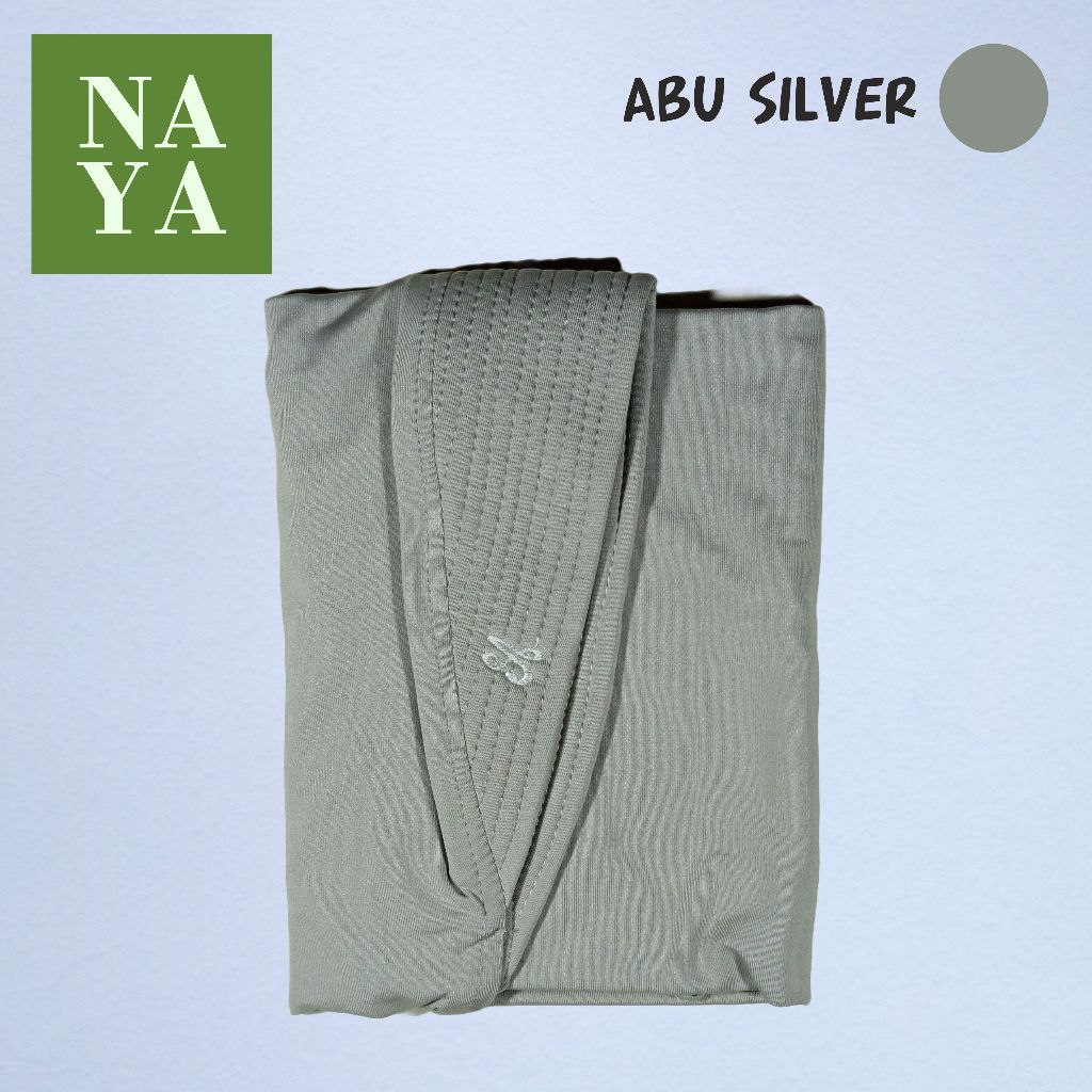 JILBAB INSTAN BERGO SPORT PET TEBAL / JILBAB INSTAN JERSEY SIZE S M L WARNA ABU SILVER