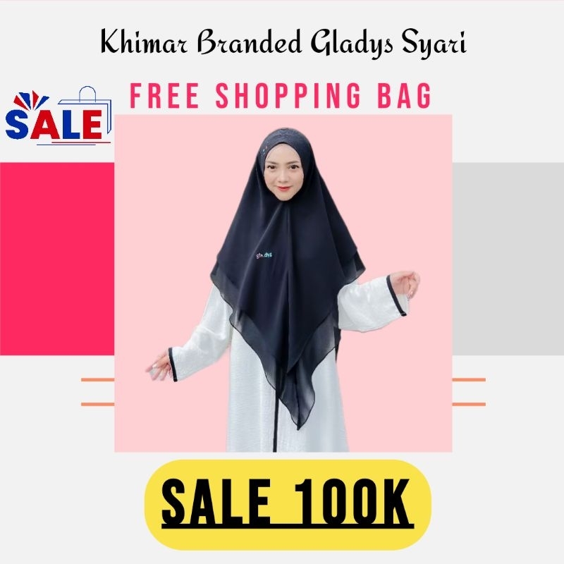 Khimar  Naomi Original Gladys Syari like Sisesa Mode Hijab Jilbab Umroh