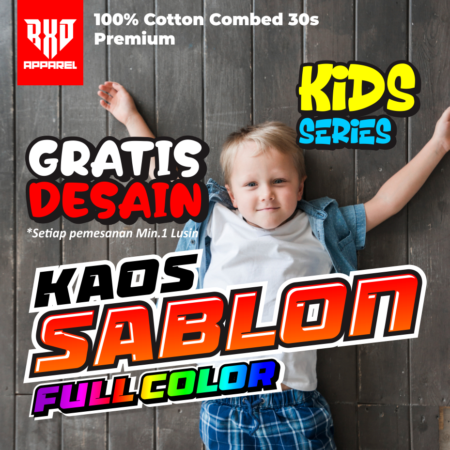 KAOS SABLON UNTUK ANAK CUSTOM DTF FULL COLOR SATUAN | KAOS SABLON KELUARGA | KAOS SABLON HADIAH | KA