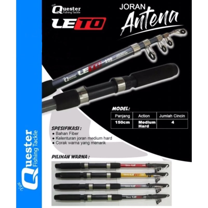 Joran Pancing Telescopic Antena 150 Cm Kekuatan 8 Kg Yuu Quester Leto