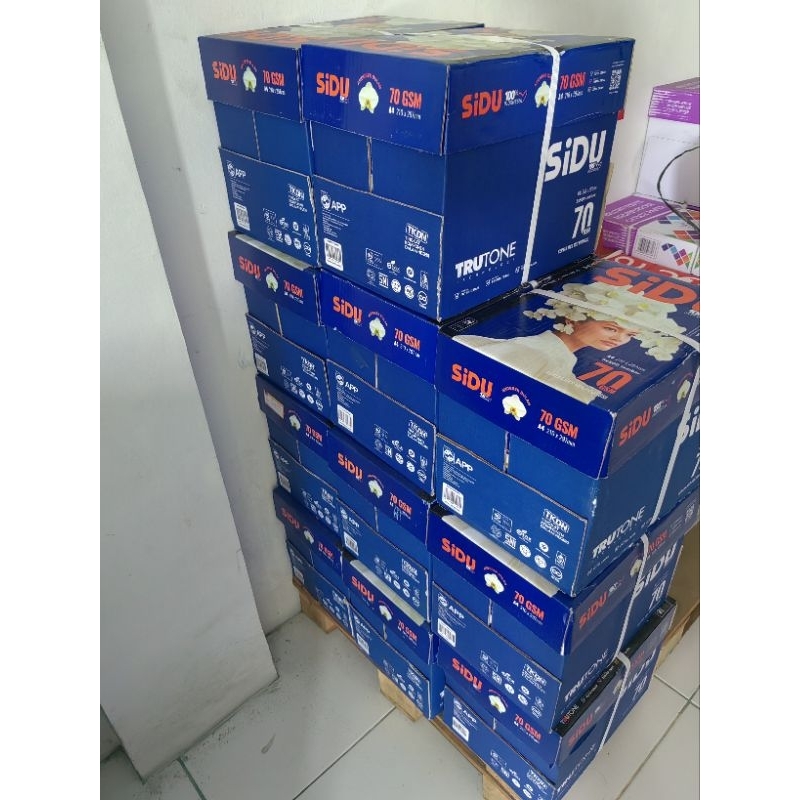 

kertas hvs fotocopy print murah 1 karton isi 5 rim sidu a4 70gsm 210x297mm isi