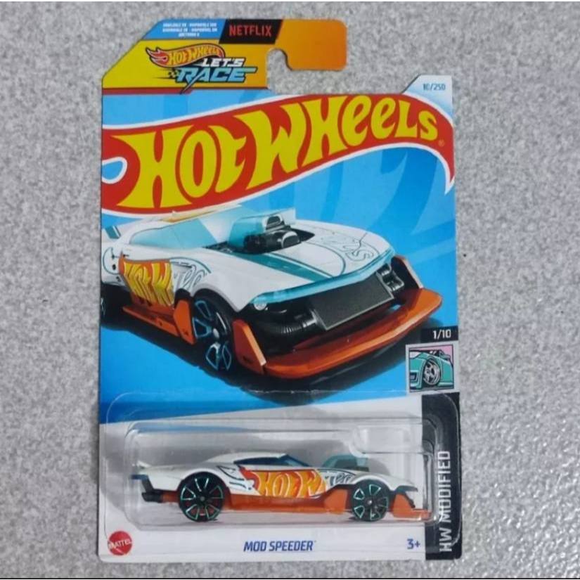 TERLARIS Hot Wheels Mod Speeder HW Modified Putih Orange Lets Race Miniatur Mobil Diecast Lot G 2024