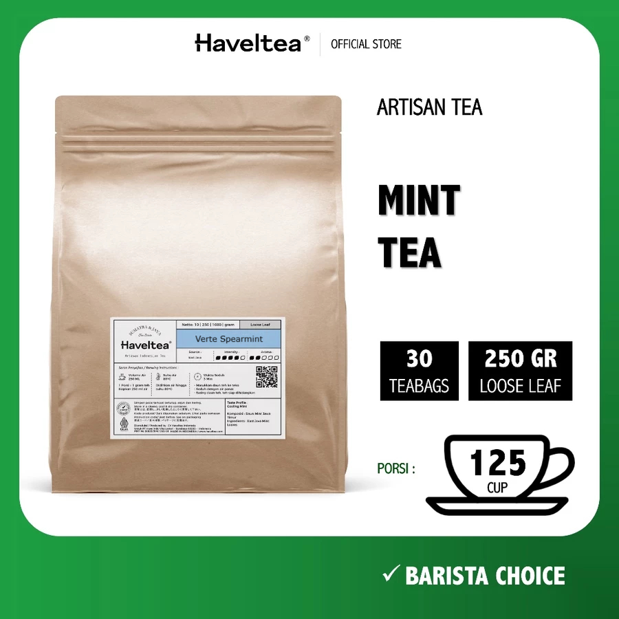 

Haveltea Verte Spearmint Tea – Teh Spearmint Murni | Pure Spearmint Tea Big Pouch 250Gr