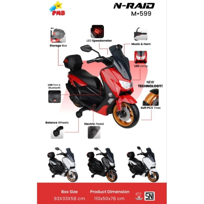 Motor Aki Anak Yamaha Nmax PMB 599 Ban Karet