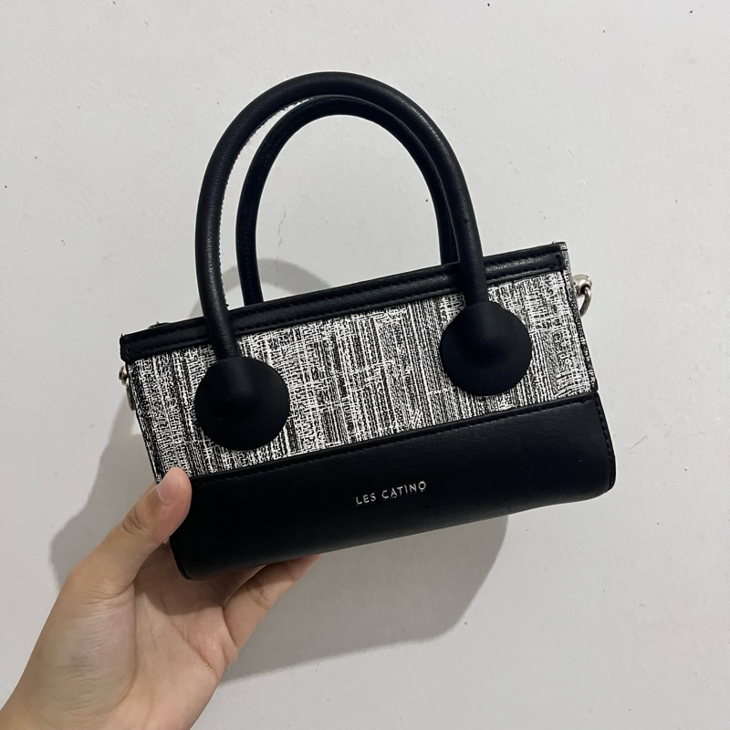 [PRELOVED] Tas Wanita Les Catino Vash Mini Satchel Linen (Black)