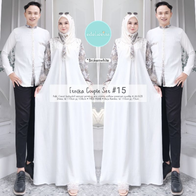 couple gamis free hijab etnika set