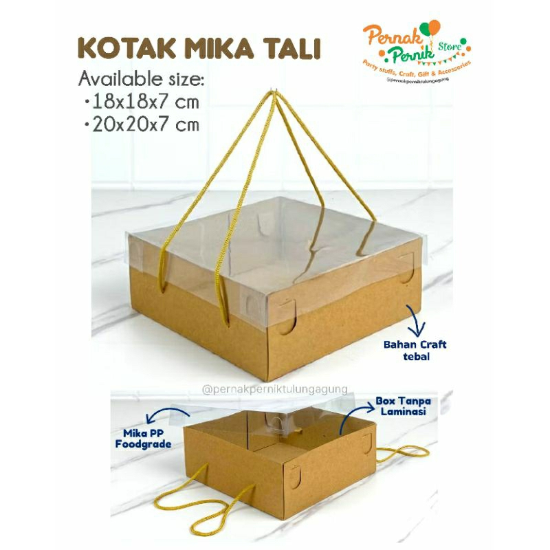 

Kotak Mika Tali-kotak hempes mika tali