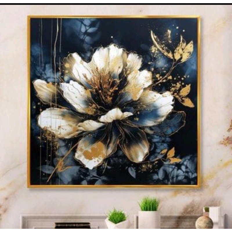 lukisan kanvas bunga | lukisan moderen