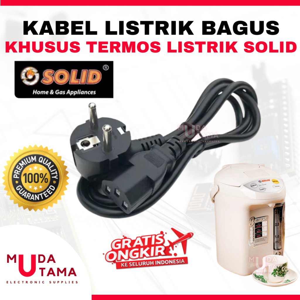KABEL LISTRIK TERMOS LISTRIK SOLID HIGH QUALITY ANTI KORSLET | COK KABEL TERMOS AIR  SOLID | KABEL L
