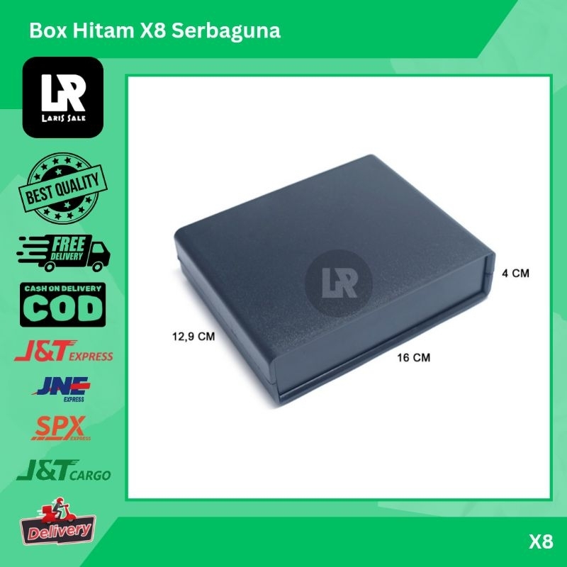 Box X8 Kotak Hitam Projek Amplifier Elektronik Serbaguna