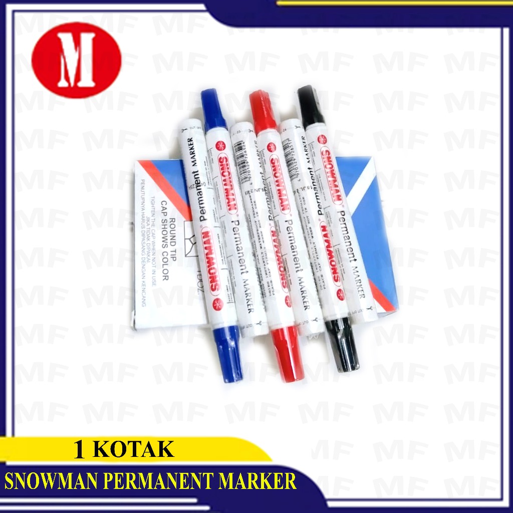 Spidol Snowman Permanent Marker (1Kotak).