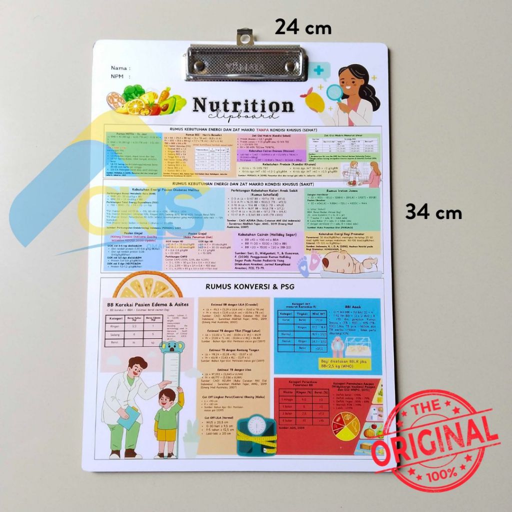 

(REAL PICTURE) Papan Dada Clipboard Nutrition untuk Mahasiswa Jurusan Gizi