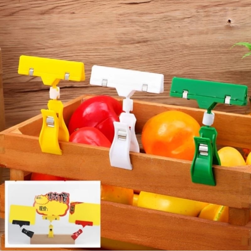 

jepitan label harga stand display colorful 10,5 cm klip price tag penjepit kartu foto produk plastik supermarket toko