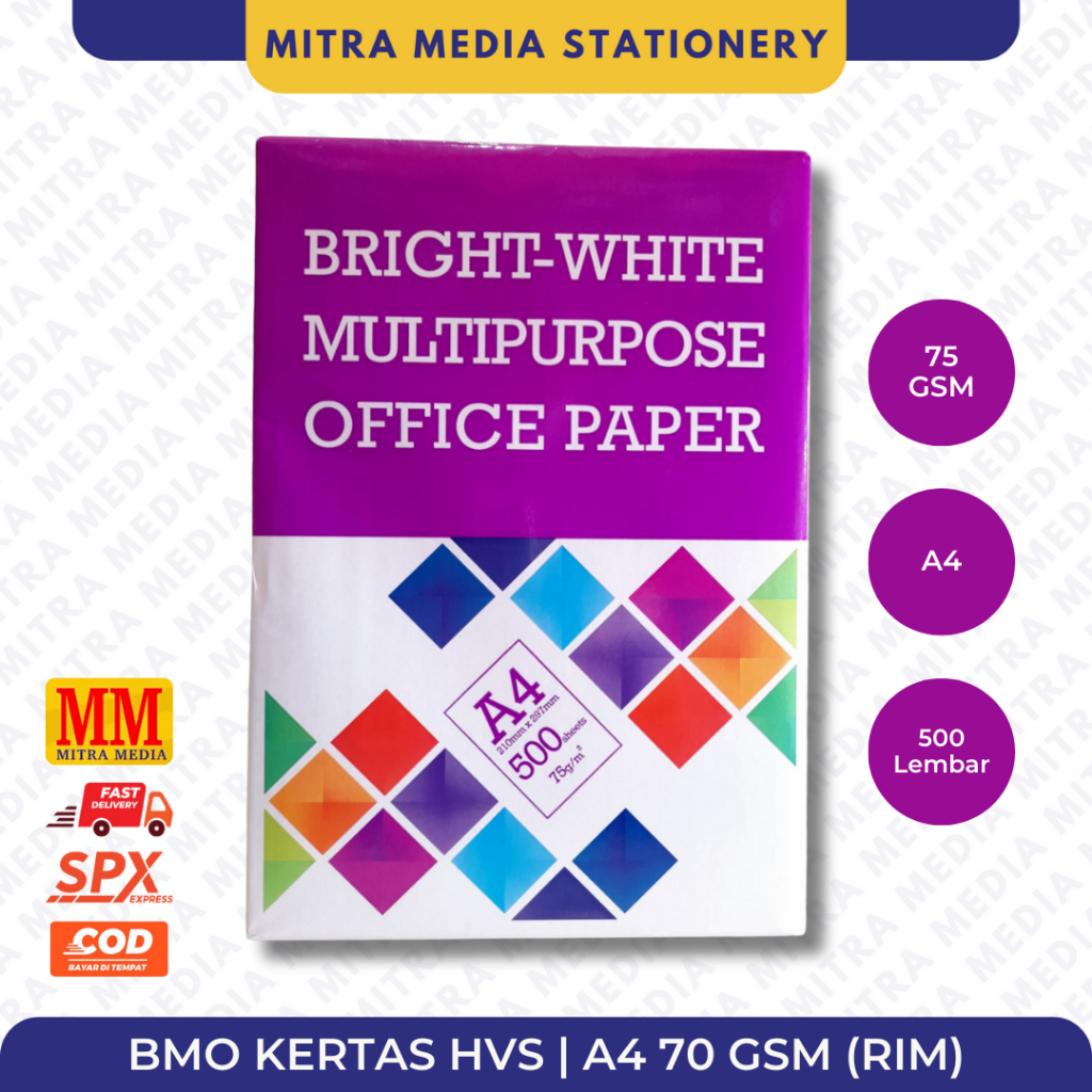 

BMO Kertas HVS A4 F4 75gr / Kertas Fotocopy 75 GSM (RIM)