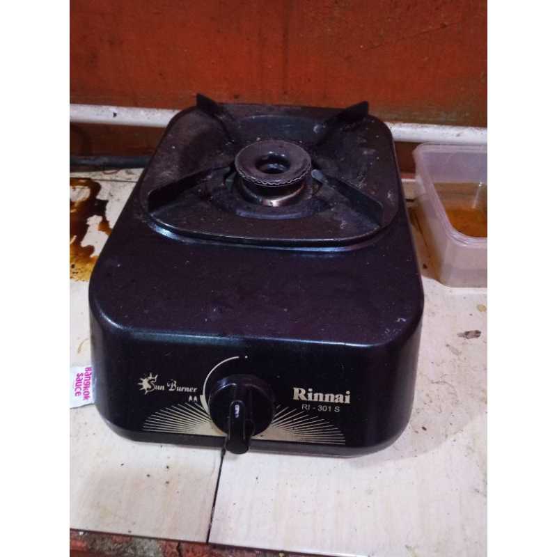kompor gas Rinai 1 tungku + selang +  regulator bekas fullset