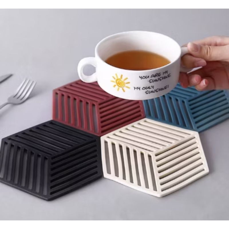 Tatakan Alas Gelas Piring Panci Silikon Anti Panas Meja Makan tatakan piring panas karet silicone