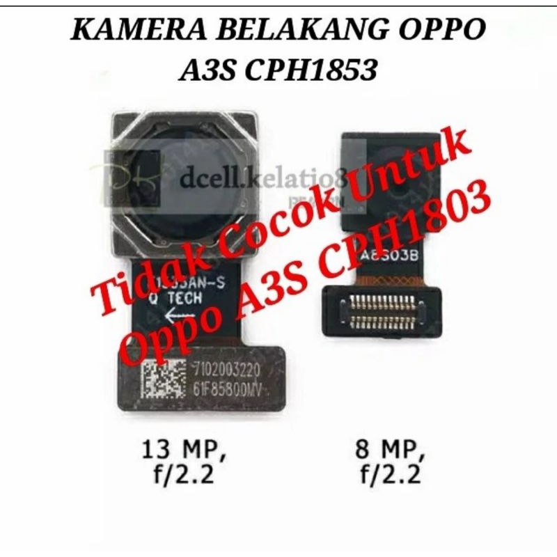 KAMERA BELAKANG OP A3S CPH1853 1 SET ORIGINAL CAMERA