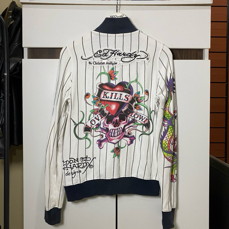 Y2K ED HARDY CHRISTIAN AUDIGIER LOVE KILLS SLOWLY JACKET SIZE MEDIUM