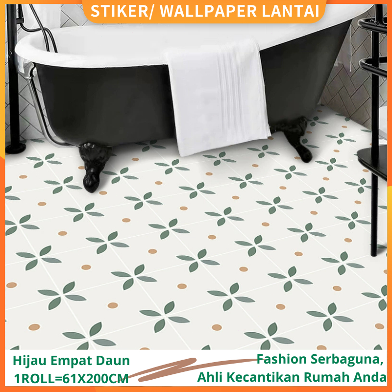 Terangbenderang_ Wallpaper Kamar Mandi Anti Licin Tebal Berperekat 2Meter Tahan Air Lantai Pvc