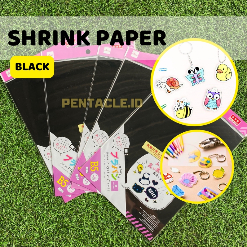 

Shrink Paper HITAM Shrink Plastic BLACK Tekstur Licin Ukuran B5 Tebal 0.3mm Premium DIY Menggambar Gantungan Kunci Oil Based Phosporescent Translucent Polystyrene Iron Kerajinan Tangan Plastik Heat Gun Oven Dipanaskan Panas Kualitas Bagus Pentacle Malang