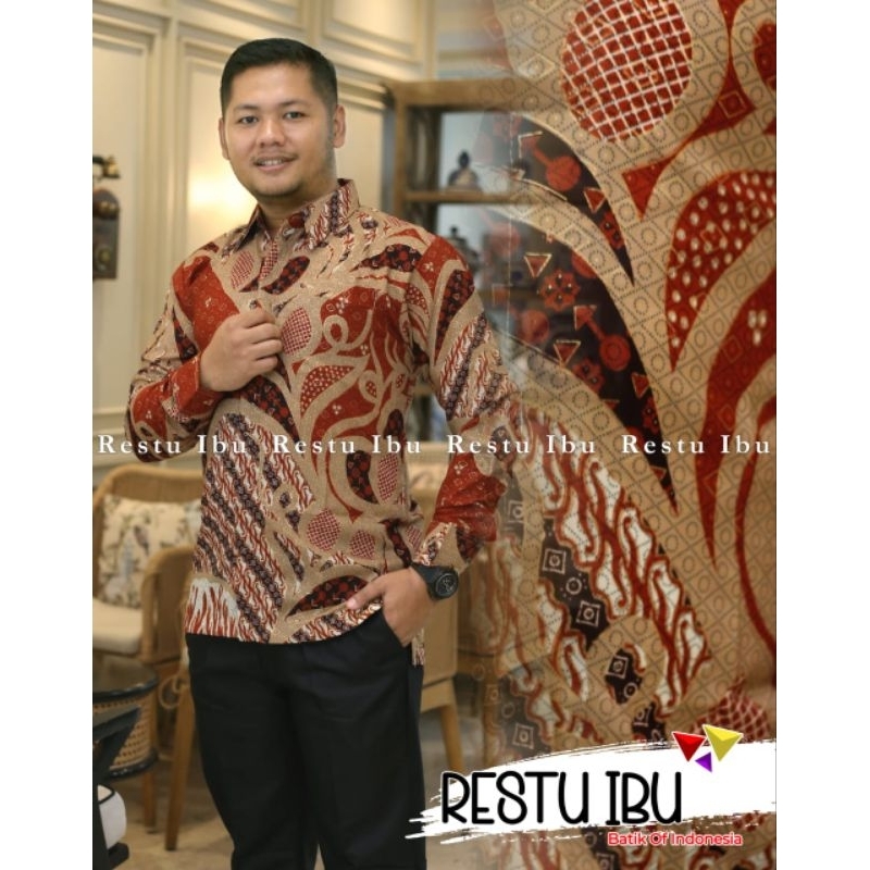 Kemeja Batik Pria Lengan panjang/Baju Batik pesta Pria