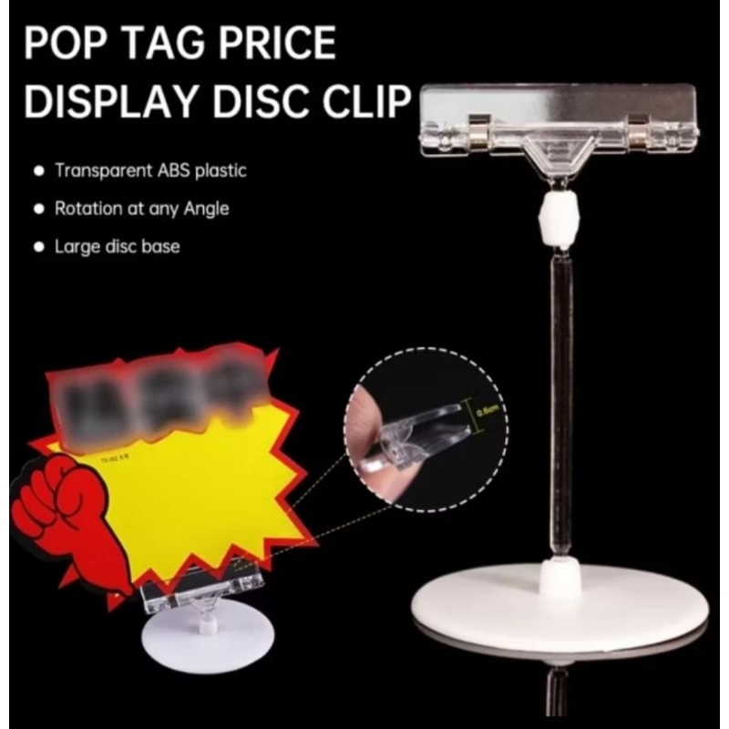 

jepitan label harga stand display klip 5 10 15 cm price tag penjepit foto produk kartu bening transparan supermarket toko