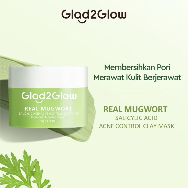 [ORI] Glad2glow Mugwort Salicylic Acid Acne Clay Stick 25g | Real Mugwort Acne Control Clay Mask