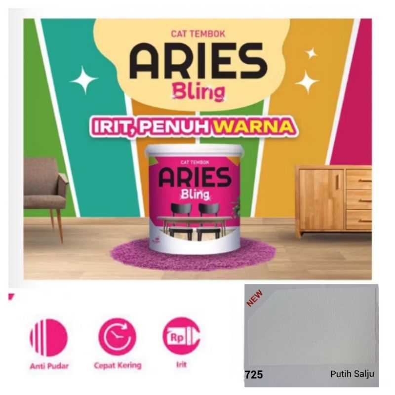 Aries Bling Super Putih Salju 4.5 Kg Cat Tembok Interior