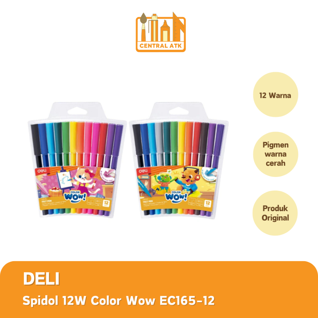 

COLORING MARKER / SPIDOL DELI ISI 12 WARNA COLOR WOW EC165-12 (1 SET)