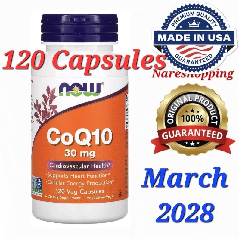 NowFoods USA CoQ10, 30 mg, 120 Veg Capsules Co-enzyme Q10 Vegan