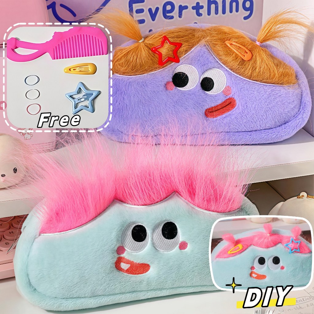 

[DIY] Kotak Pensil Korea Rambut Panjang Lucu Pencil Case/Tas Penyimpanan Kapasitas Besar Kartun/Tempat Pensil Anak Sekolah/Kanvas Besar Gaya Rambut Diy Berikan Gadget 2025