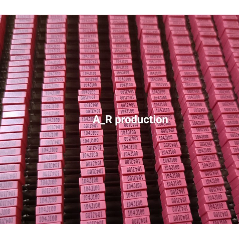 Capasitor mkm 100n 100v merah 104 100v 104J100