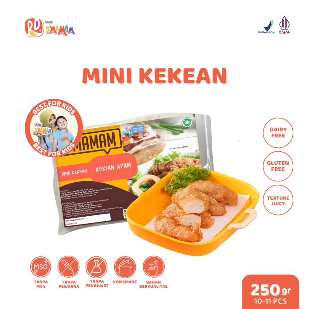 

Radaza D'MAMAM Mini Kekean 250g Kekian Ayam Bento Frozen Anak MPASI Homemade Gluten Free BPOM HALAL