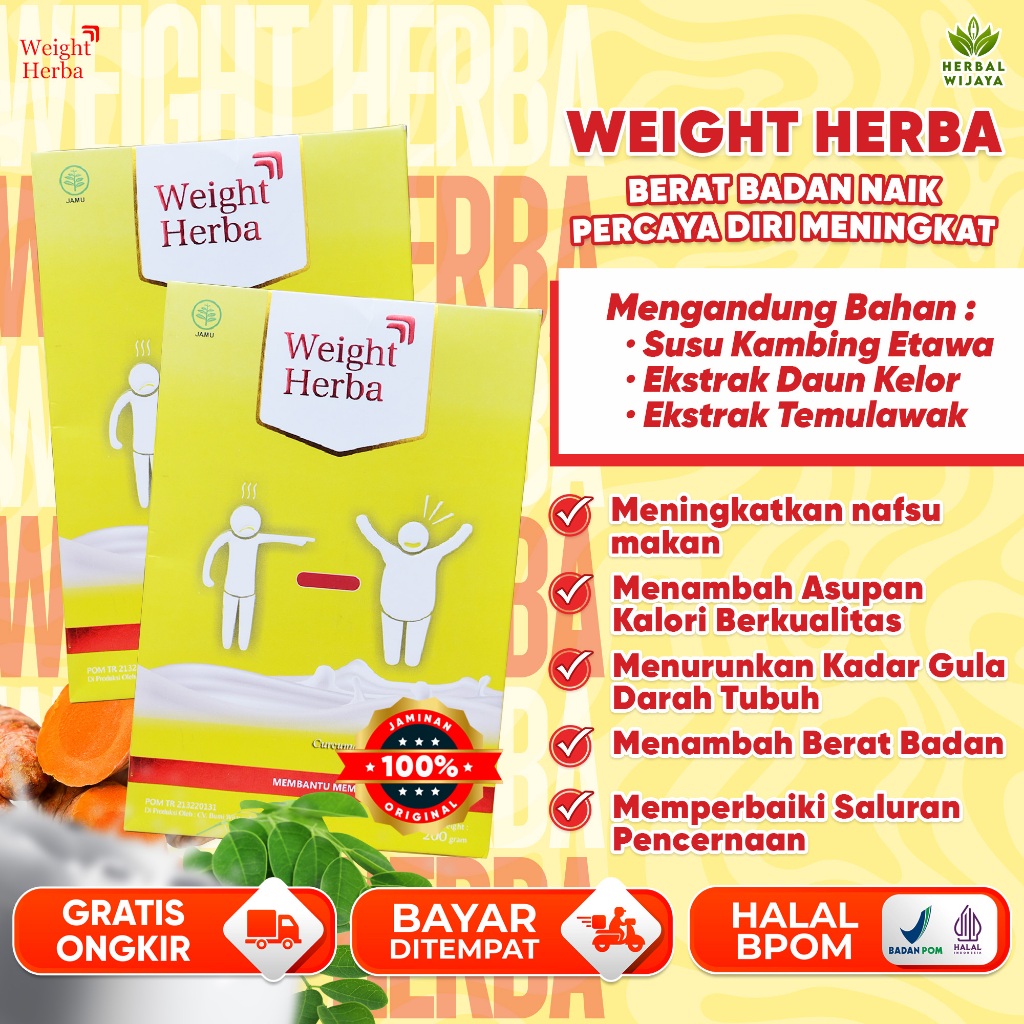 

Weight Herba Paket 2 Box - Susu Protein Membantu Menggemukan Badan Secara Ideal Menambah Nafsu Makan